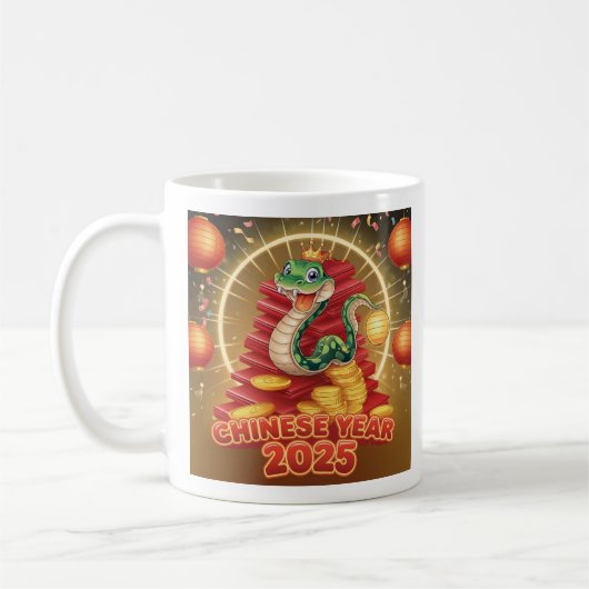 中国の新年 木へび コーヒーマグカップ (左)