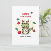 中国の新年 辰年の日本風イラスト シーズンカード (スタンド正面)