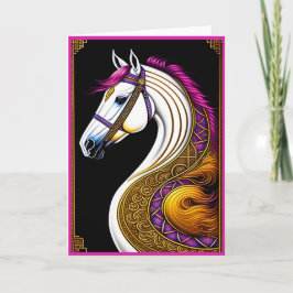 中国の新年 馬のグリーティングカード カード