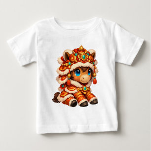 中国の新年 馬 2026 十二支 ベビーTシャツ