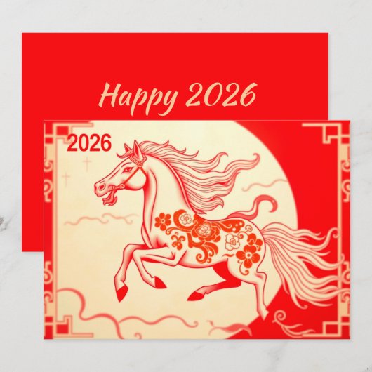 中国の新年 2026 シーズンカード (正面/裏面)