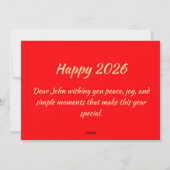 中国の新年 2026 シーズンカード (裏面)