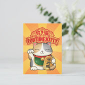 中国の新暦のカラフルなラッキーキャット シーズンポストカード (スタンド正面)