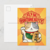 中国の新暦のカラフルなラッキーキャット シーズンポストカード (正面/裏面)