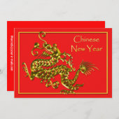 中国の新暦のドラゴン 招待状 (正面/裏面)