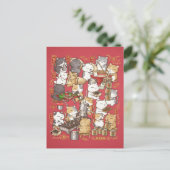 中国の新暦猫がクエ・カピットを作る シーズンポストカード (スタンド正面)