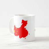 中国の旗の地図 コーヒーマグカップ (正面左)