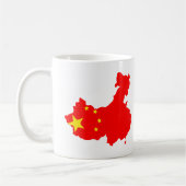 中国の旗の地図 コーヒーマグカップ (左)