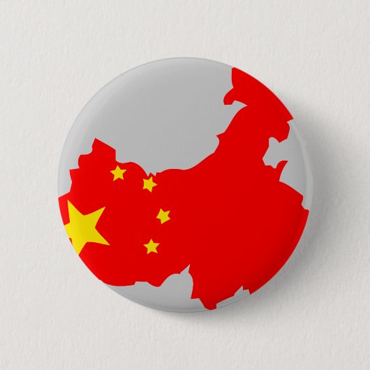 中国の旗の地図 缶バッジ (正面)