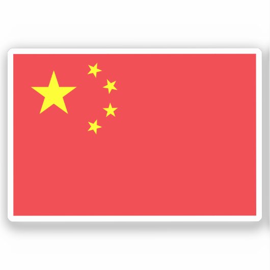 中国の旗 カスタムカット シール (正面)