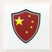 中国の旗 ガラスコースター (正面)