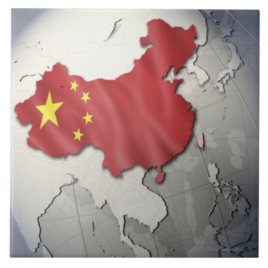 中国の旗 タイル (正面)