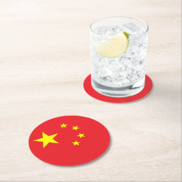 中国の旗 ラウンドペーパーコースター