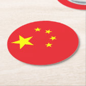 中国の旗 ラウンドペーパーコースター (アングル)