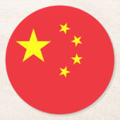 中国の旗 ラウンドペーパーコースター (正面)