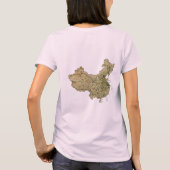 中国の旗 + 地図 + テキスト Tシャツ (裏面)