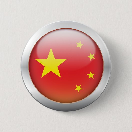 中国の旗"球体" 缶バッジ (正面)