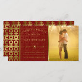 中国の日結婚付を除くダブル・ハピネス・レッド セーブザデート (正面/裏面)