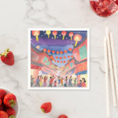 中国の旧正月 | お祝いの水彩画 スタンダードカクテルナプキン (インサイチュ)