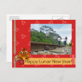 中国の旧正月(サル) シーズンポストカード (正面/裏面)