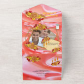 中国の春フェスティバル オールインワン招待状 (外側)