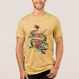 中国の東方緑龍の伝説の生き物 トライブレンドTシャツ