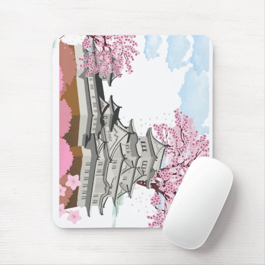 "中国の桜の木と宮殿 – オリエエレガントント マウスパッド (マウス)