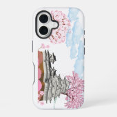 "中国の桜の木と宮殿 – オリエエレガントント iPhone 16ケース (裏面)