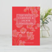 中国の桜ピンクの結婚式 招待状 (スタンド正面)
