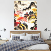 中国の横イン絵を描ク キャンバスプリント (インサイチュ (寝室))