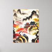 中国の横イン絵を描ク キャンバスプリント (正面)