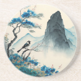 中国の水彩画の風景 コースター