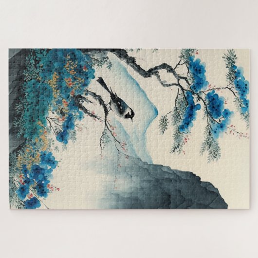 中国の水彩画の風景 ジグソーパズル (横)