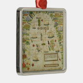 中国の海、「ミラー地図書のファクシミリの地図 メタルオーナメント (右)
