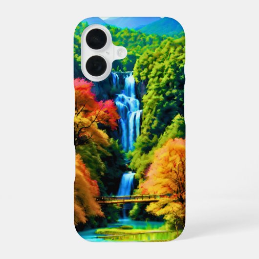 中国の滝 iPhone 16ケース (裏面)