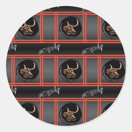 中国の牛の年 – 強 ラウンドシール (正面)