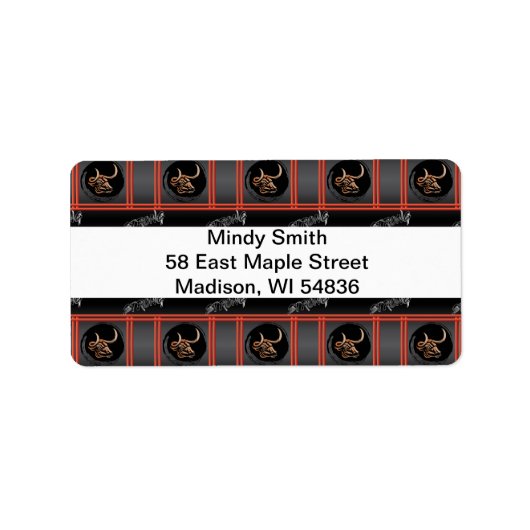 中国の牛の年 – 強 ラベル (正面)