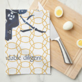 中国の牛〔占星術の〕十二宮図の新年ミニマル キッチンタオル (四つ折り)