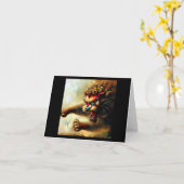 中国の獅子(10) カード (黄色い花)