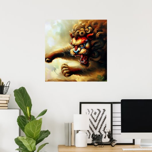 中国の獅子(10) ポスター (ホームオフィス)