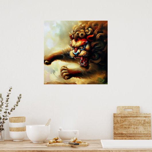 中国の獅子(10) ポスター (キッチン)