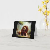 中国の獅子(15) カード (黄色い花)