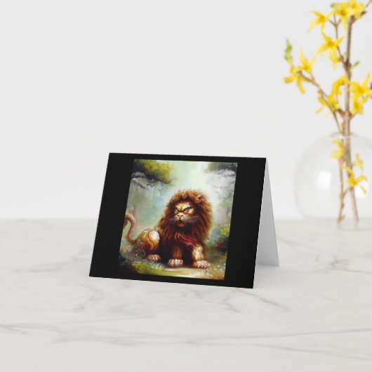 中国の獅子(15) カード (黄色い花)