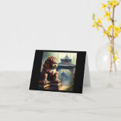 中国の獅子(22) カード (黄色い花)