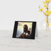 中国の獅子(28) カード (黄色い花)