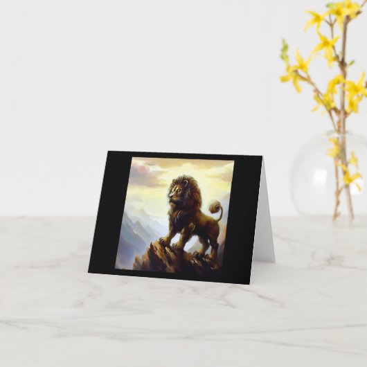 中国の獅子(28) カード (黄色い花)