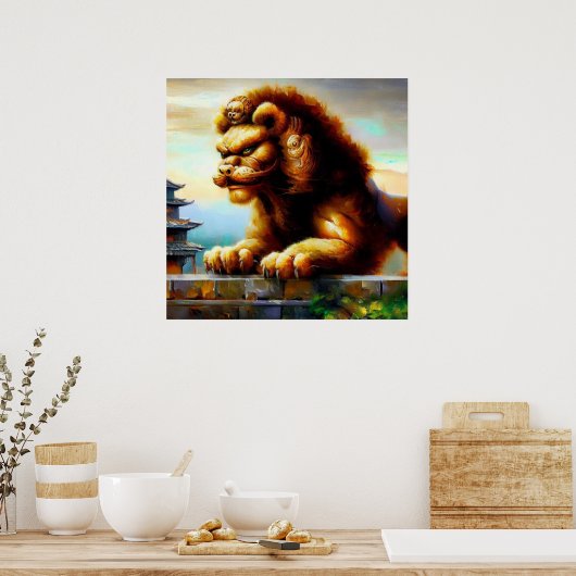 中国の獅子(31) ポスター (キッチン)