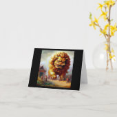 中国の獅子(33) カード (黄色い花)