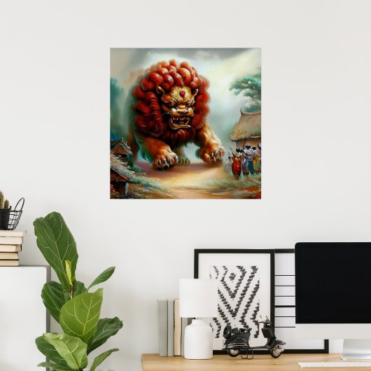 中国の獅子(34) ポスター (ホームオフィス)