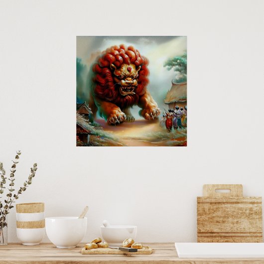 中国の獅子(34) ポスター (キッチン)